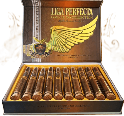 Liga Perfecta COGNAC Double Grande 7.5x50 Box of 10 Infused Cigars