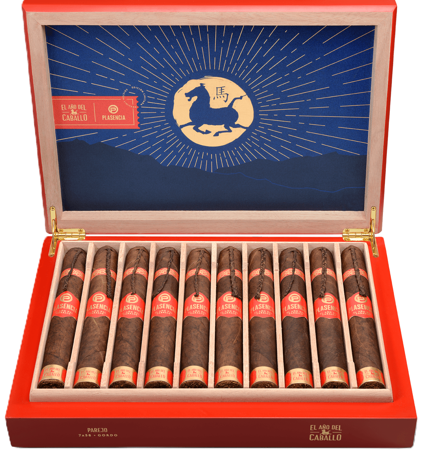 Plasencia Year of the Horse Ltd 2026 Edition Gordo Grande 7 x 58 (10 Cigars In Box )