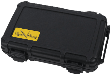 Quality Importers 5-Cigar Caddy XL Travel Series Humidor, Black