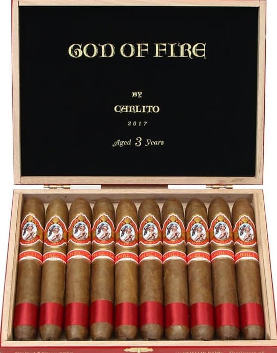 God Of Fire By Carlito Diademas 56 (5 3/4 x 56)Box of 10 Cigars