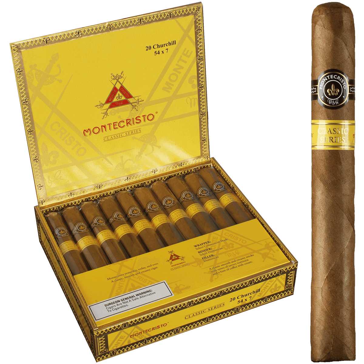 Montecristo Classic Collection Churchill 7 × 54 Box of 20