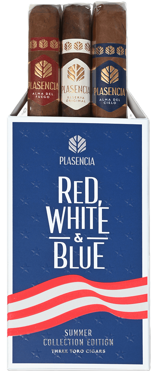 Plasencia Limited Edition Plasencia Red, White, And Blue Summer 3 Pack Toro Sampler